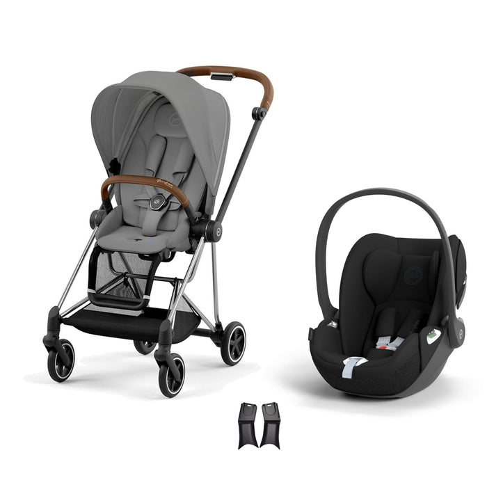 Cybex Mios Travel Sistem | Chrome Brown Mirage Grey & Cloud T Sephia Black — adaptör dahil