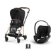 Cybex Mios Travel Sistem | Rosegold Sephia Black & Cloud T Sephia Black — adaptör dahil