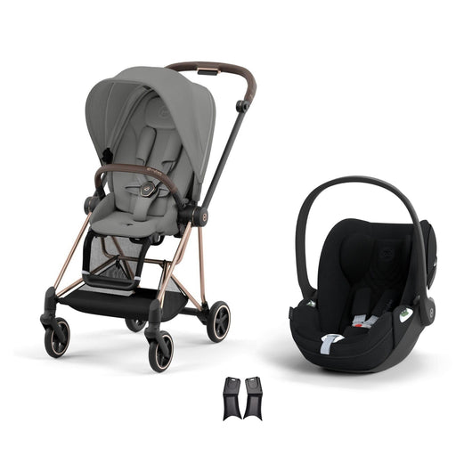 Cybex Mios Travel Sistem | Rosegold Mirage Grey & Cloud T Plus Sephia Black — adaptör dahil