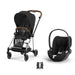 Cybex Mios Travel Sistem | Chrome Brown Sephia Black & Cloud T Sephia Black — adaptör dahil
