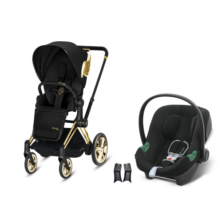 Cybex ePriam Travel Sistem | Jeremy Scott Wings & Aton Volcano Black — adaptör dahil