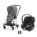 Cybex Mios Travel Sistem | Rosegold Mirage Grey & Aton Volcano Black — adaptör dahil