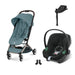 Cybex Orfeo Taupe Stormy Blue, Aton B2 i-Size Volcano Black (Base One bazalı) ve adaptör — travel sistem