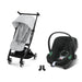 Cybex Libelle Black Fog Grey, Aton B2 i-Size Volcano Black ve adaptör — travel sistem