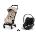 Cybex Coya Travel Sistem | Black Cozy Beige & Cloud T Sephia Black