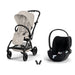 Cybex Eezy S Twist+2 Dune Grey & Cloud T Plus Sephia Black travel sistem kolajı