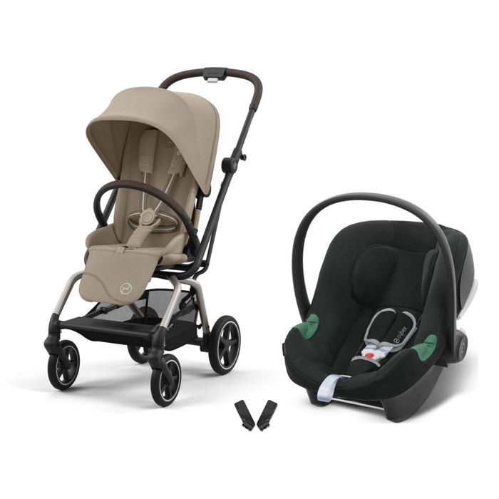 Cybex Eezy S Twist+2 360° Travel Sistem | Almond Beige & Aton Volcano Black