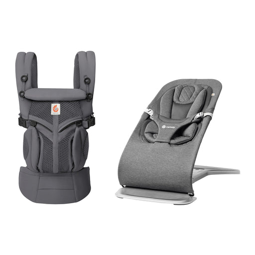 Ergobaby Evolve Charcoal Grey bouncer ve Omni Classic Mesh Charcoal Grey taşıyıcı seti