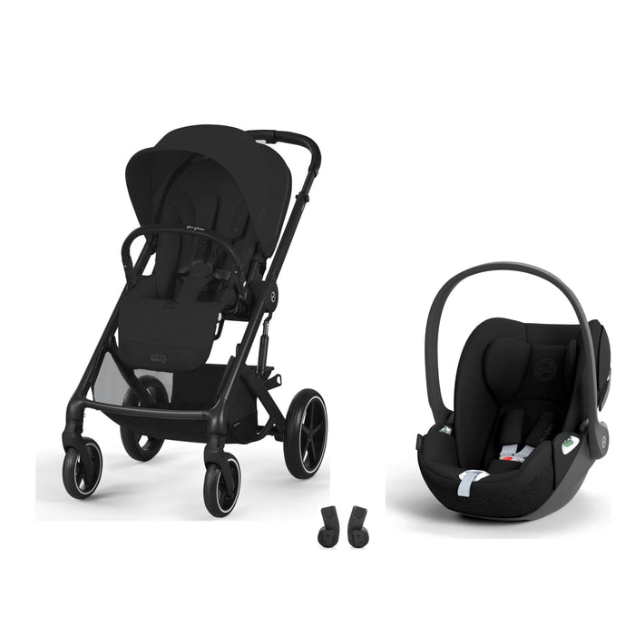 Cybex Balios S Lux Black Moon Black, Cloud T i-Size Sephia Black ve adaptör — travel sistem
