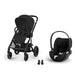 Cybex Balios S Lux Black Moon Black, Cloud T i-Size Sephia Black ve adaptör — travel sistem
