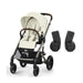 Cybex Balios S Lux Taupe Seashell Beige ve ana kucağı adaptörü — paket içeriği
