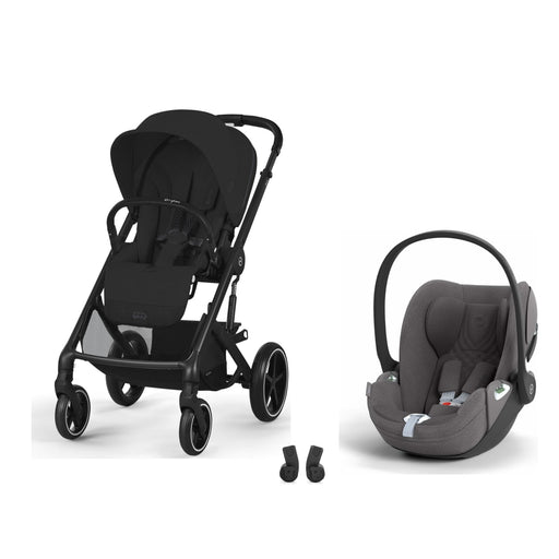 Cybex Balios S Lux Black Moon Black, Cloud T i-Size Plus Mirage Grey ve adaptör — travel sistem