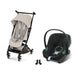 Cybex Libelle Black Dune Grey, Aton B2 i-Size Volcano Black ve adaptör — travel sistem