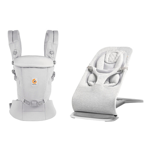 Ergobaby Evolve Light Grey bouncer ve Adapt Coton Pearl Grey taşıyıcı seti