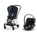 Cybex Mios Travel Sistem | Rosegold Midnight Blue & Cloud T Bazasız Sephia Black