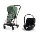 Cybex Mios Travel Sistem | Rosegold Leaf Green & Cloud T Plus Bazasız Sephia Black
