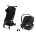 Cybex Libelle Black Magic Black, Aton B2 i-Size Volcano Black ve adaptör — travel sistem