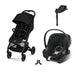 Cybex Beezy Magic Black, Aton B2 i-Size Volcano Black (Base One bazalı) ve adaptör — travel sistem