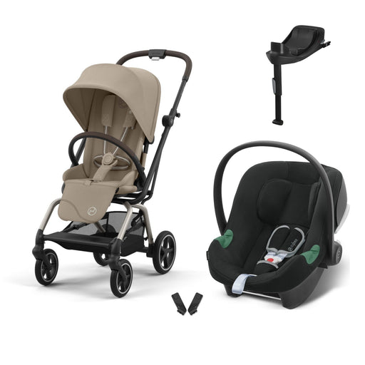 Cybex Eezy S Twist+2 360° Almond Beige & Aton B2 Bazalı Volcano Black travel sistem kolajı