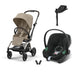 Cybex Eezy S Twist+2 360° Almond Beige & Aton B2 Bazalı Volcano Black travel sistem kolajı