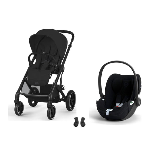 Cybex Balios S Lux Black Moon Black, Cloud T i-Size Plus Sephia Black ve adaptör — travel sistem