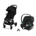 Cybex Beezy Magic Black bebek arabası, Aton B2 i-Size Volcano Black ana kucağı ve adaptör — travel sistem