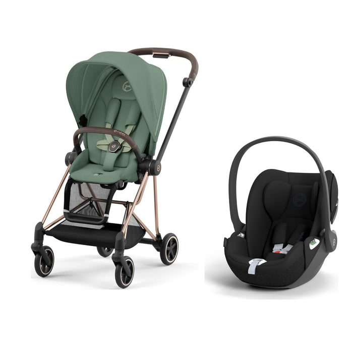 Cybex Mios Travel Sistem | Rosegold Leaf Green & Cloud T Bazasız Sephia Black