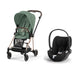 Cybex Mios Travel Sistem | Rosegold Leaf Green & Cloud T Bazasız Sephia Black