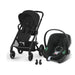 Cybex Balios S Lux Black Moon Black, Aton B2 i-Size Volcano Black ve adaptör — travel sistem