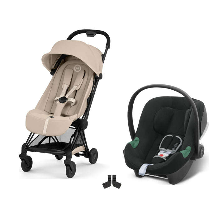 Cybex Coya Travel Sistem | Black Cozy Beige & Aton Volcano Black