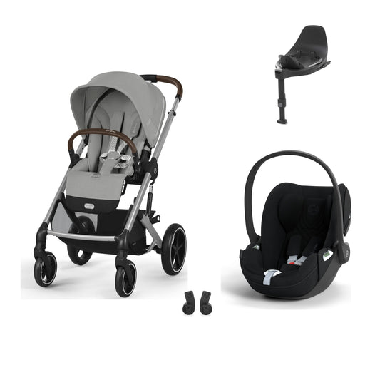 Cybex Balios S Lux Silver Stone Grey, Cloud T i-Size Plus Sephia Black (Base T bazalı) ve adaptör — travel sistem