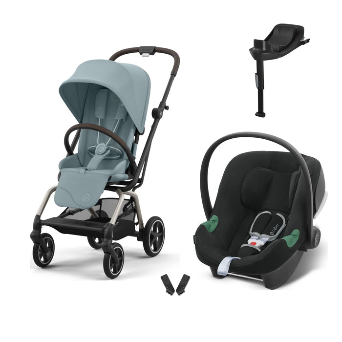 Cybex Eezy S Twist+2 Stormy Blue & Aton B2 Bazalı Volcano Black travel sistem kolajı