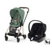 Cybex Mios Travel Sistem | Rosegold Leaf Green & Aton Bazasız Volcano Black