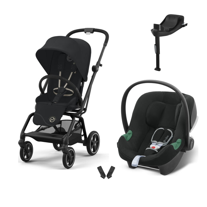 Cybex Eezy S Twist+2 Magic Black & Aton B2 Bazalı Volcano Black travel sistem kolajı