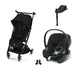 Cybex Libelle Black Magic Black, Aton B2 i-Size Volcano Black (Base One bazalı) ve adaptör — travel sistem