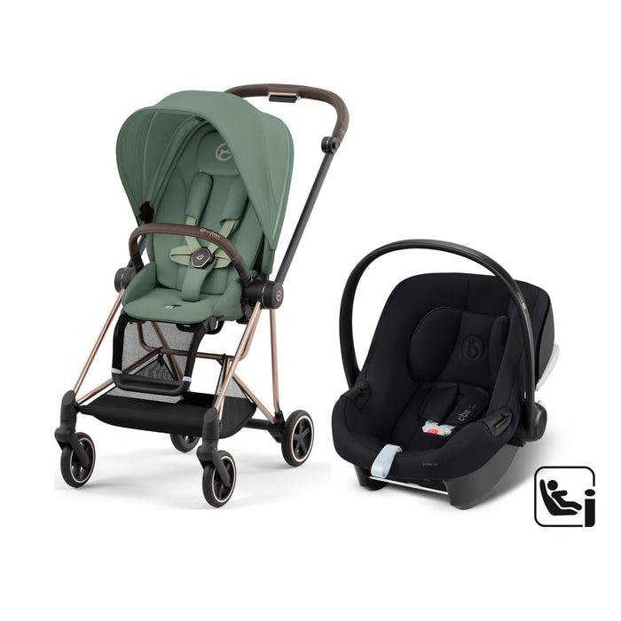 Cybex Mios Travel Sistem | Rosegold Leaf Green & Aton Bazalı Volcano Black