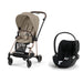 Cybex Mios Travel Sistem | Rosegold Cozy Beige & Cloud T Plus Bazalı Sephia Black