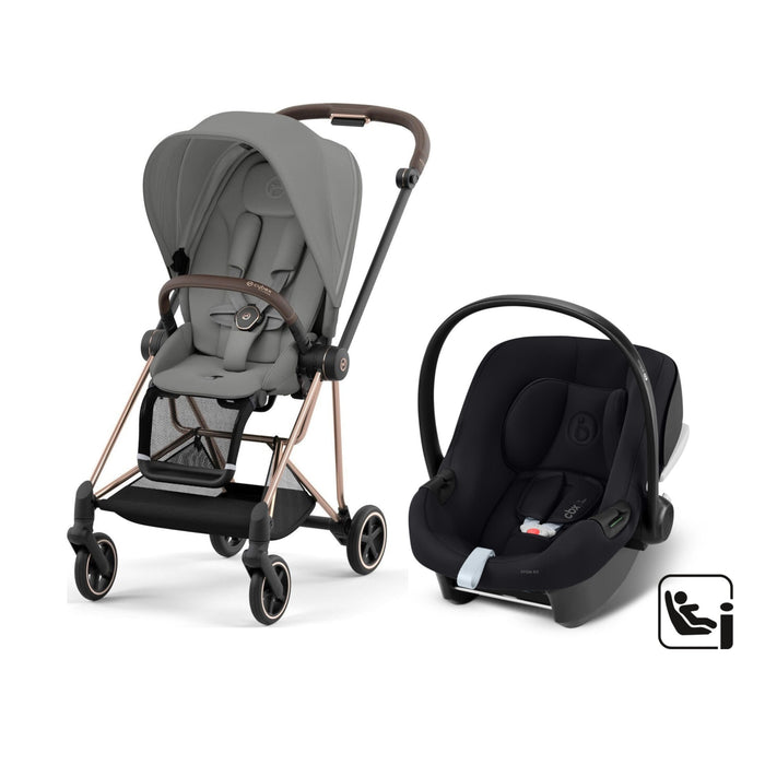 Cybex Mios Travel Sistem | Rosegold Mirage Grey & Aton Bazalı Volcano Black