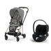 Cybex Mios Travel Sistem | Rosegold Mirage Grey & Cloud T Plus Bazalı Sephia Black