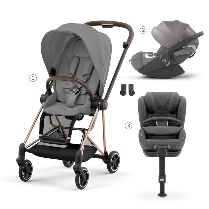 Cybex Mios & Cloud T & Anoris T Plus Travel Sistem | Rosegold Grey