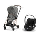 Cybex Mios Travel Sistem | Rosegold Mirage Grey & Cloud T Bazasız Sephia Black