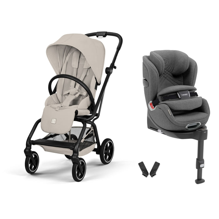 Cybex Eezy S Twist+2 360° Dune Grey + Ana Kucağı Adaptörü + Anoris T i-Size seti kolajı