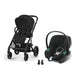 Cybex Balios S Lux Black Moon Black, Aton B2 i-Size Volcano Black ve adaptör — travel sistem