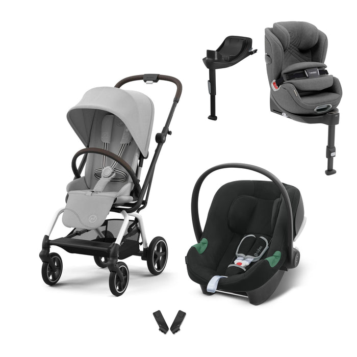 Cybex Eezy S Twist+2 Travel Sistem Fog Grey & Aton B2 Bazalı Volcano Black & Anoris T i-Size seti kolajı