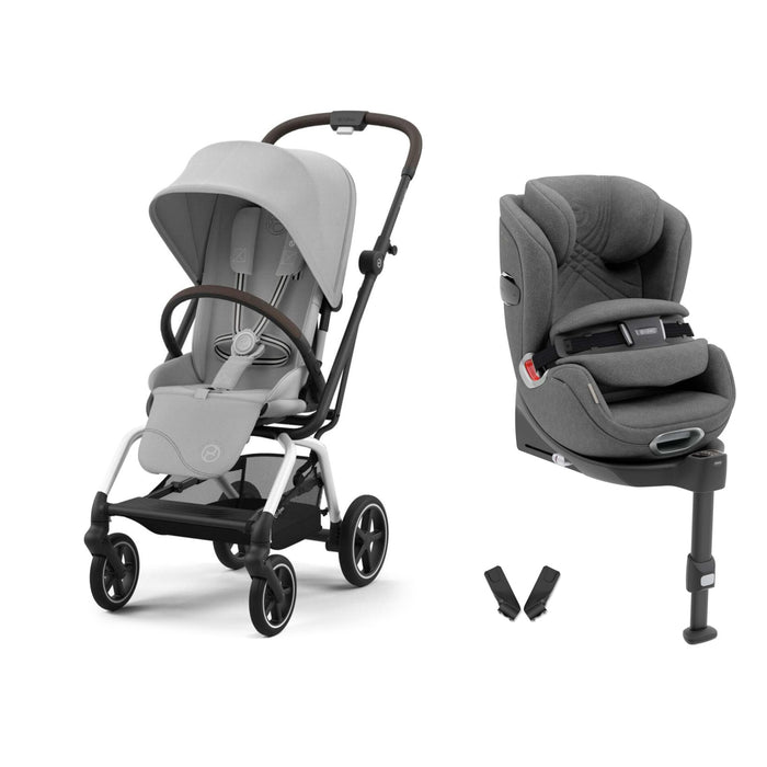 Cybex Eezy S Twist+2 360° Fog Grey + Ana Kucağı Adaptörü + Anoris T i-Size seti kolajı