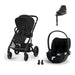 Cybex Balios S Lux Black Moon Black, Cloud T i-Size Plus Sephia Black (Base T bazalı) ve adaptör — travel sistem