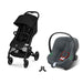 Cybex Beezy Magic Black bebek arabası, Aton B2 i-Size Steel Grey ana kucağı ve adaptör — travel sistem