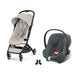 Cybex Orfeo Black Dune Grey, Aton B2 i-Size Steel Grey ve adaptör — travel sistem