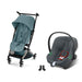 Cybex Libelle Taupe Stormy Blue, Aton B2 i-Size Steel Grey ve adaptör — travel sistem