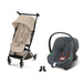 Cybex Libelle Taupe Almond Beige, Aton B2 i-Size Steel Grey ve adaptör — travel sistem